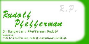 rudolf pfefferman business card